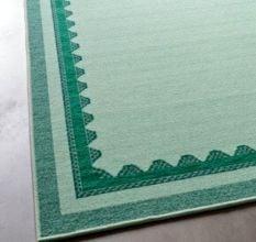 Ivory Geometric Living Room Wool Rug